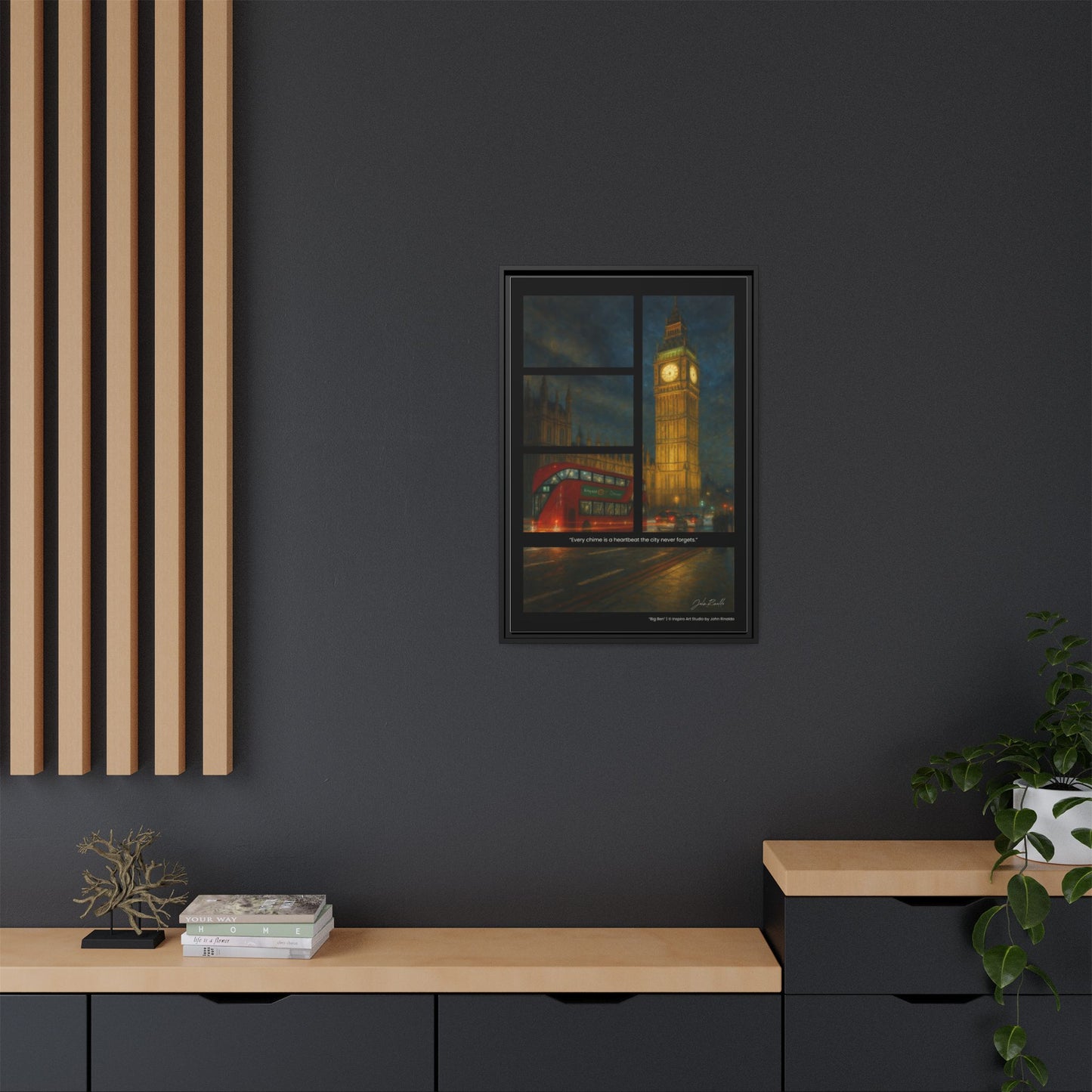 “Big Ben” – Reflections Collection Framed Matte Canvas Print | Inspiro Art Studio by John Rinaldo