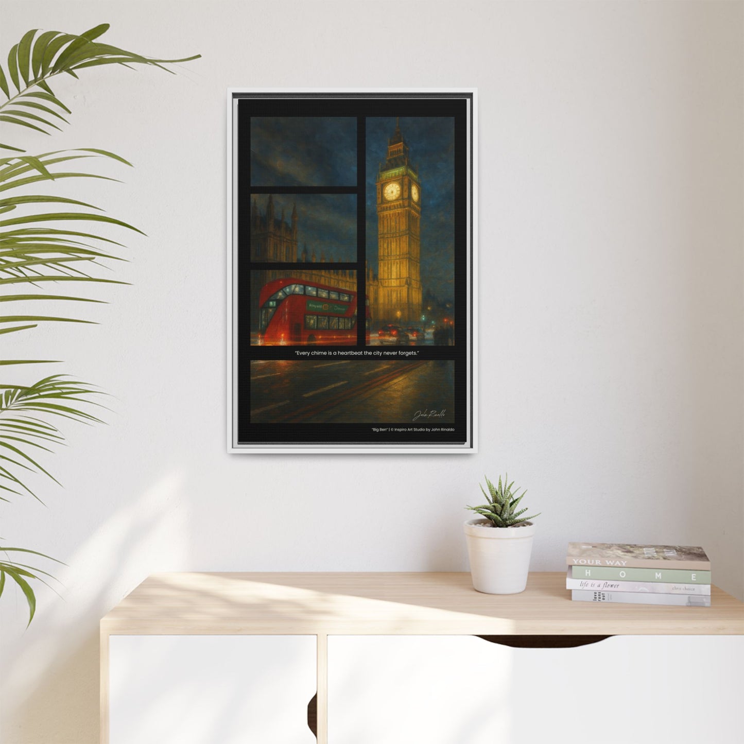 “Big Ben” – Reflections Collection Framed Matte Canvas Print | Inspiro Art Studio by John Rinaldo