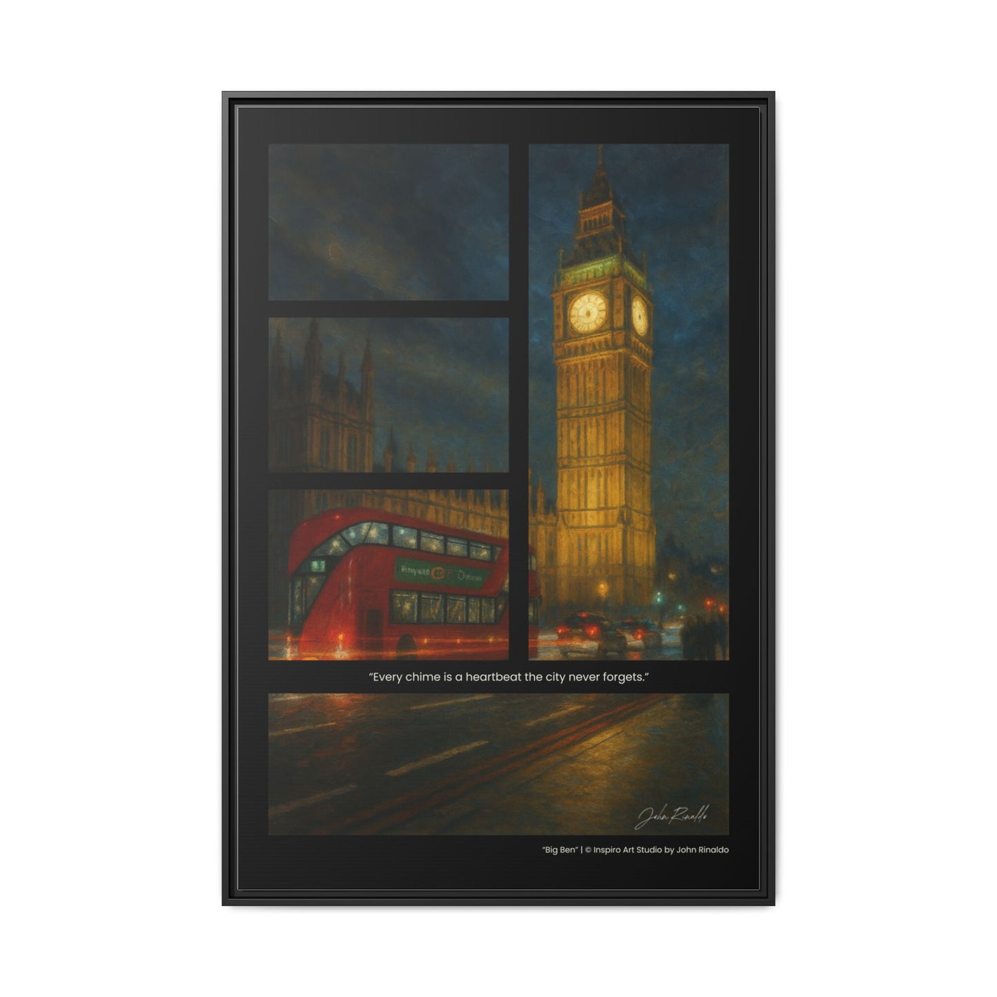 “Big Ben” – Reflections Collection Framed Matte Canvas Print | Inspiro Art Studio by John Rinaldo