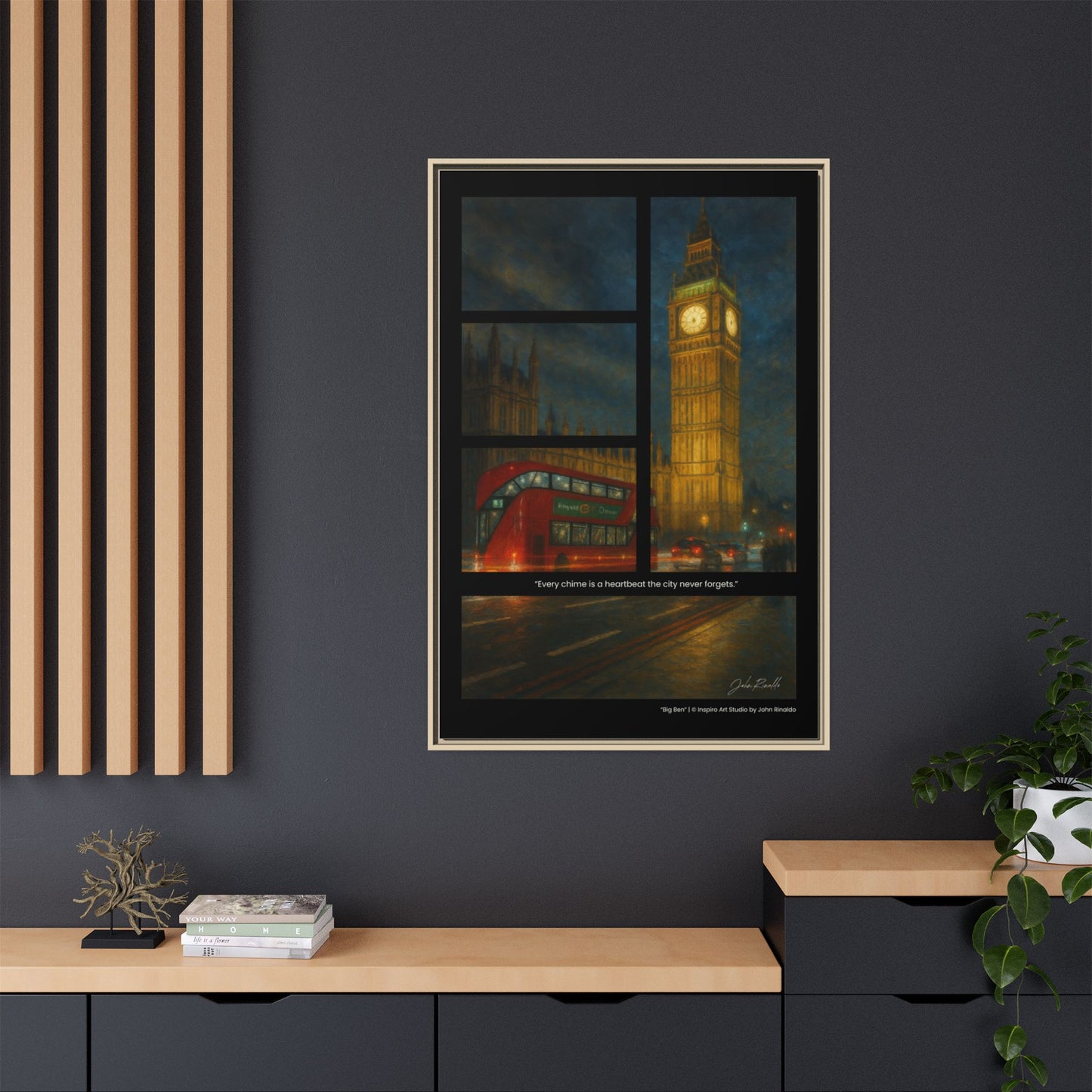 “Big Ben” – Reflections Collection Framed Matte Canvas Print | Inspiro Art Studio by John Rinaldo