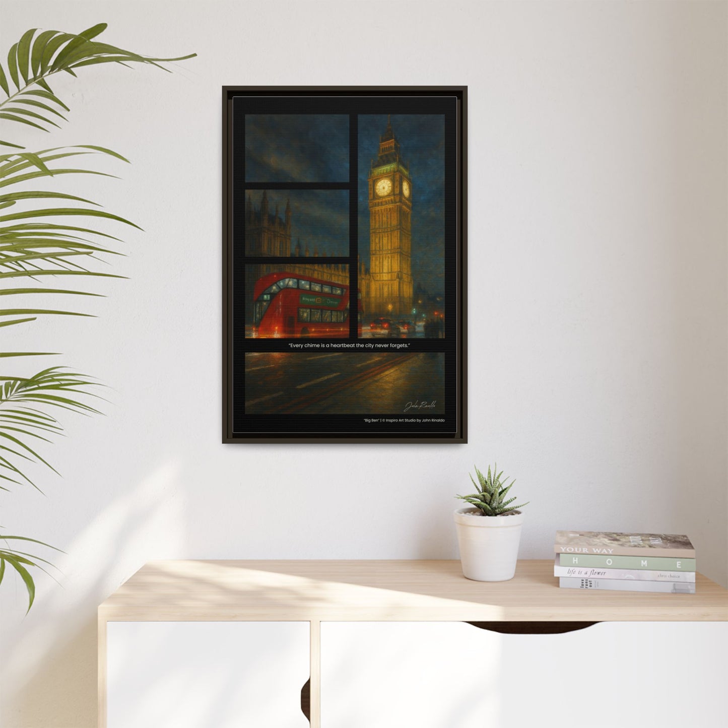 “Big Ben” – Reflections Collection Framed Matte Canvas Print | Inspiro Art Studio by John Rinaldo