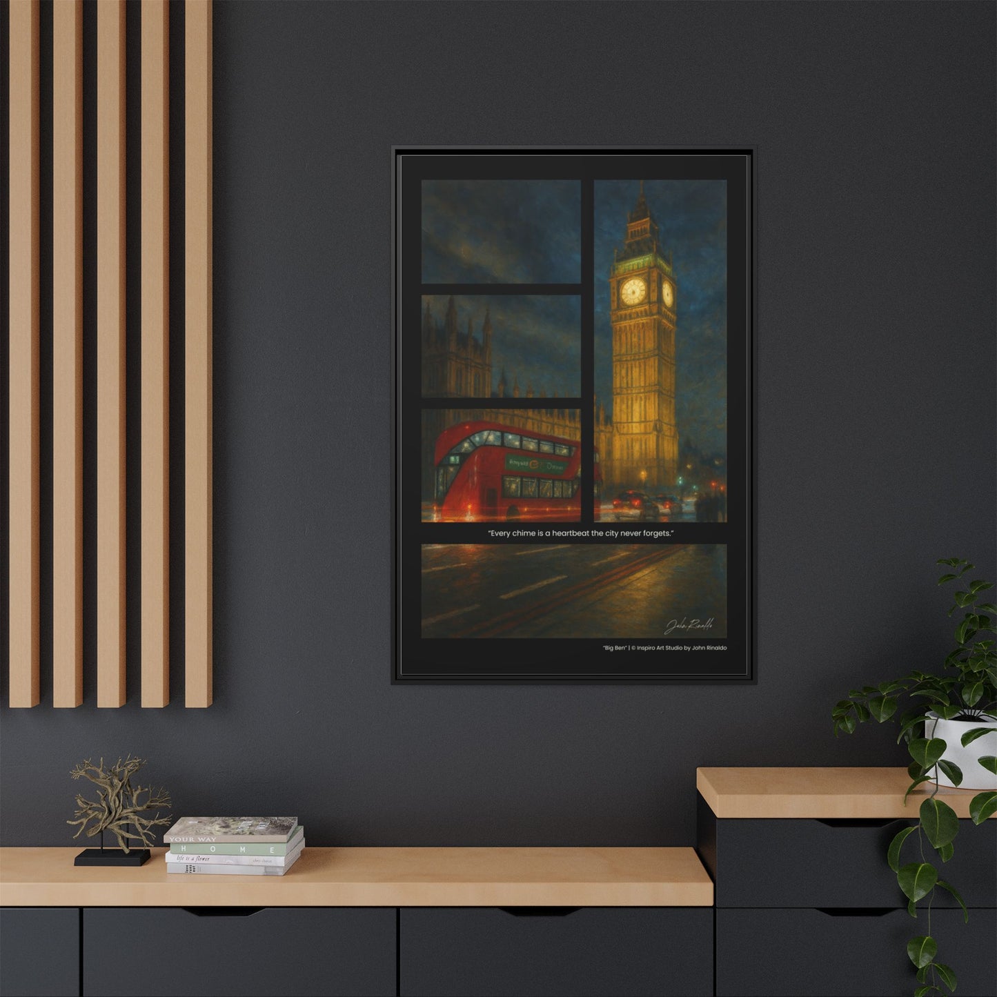 “Big Ben” – Reflections Collection Framed Matte Canvas Print | Inspiro Art Studio by John Rinaldo