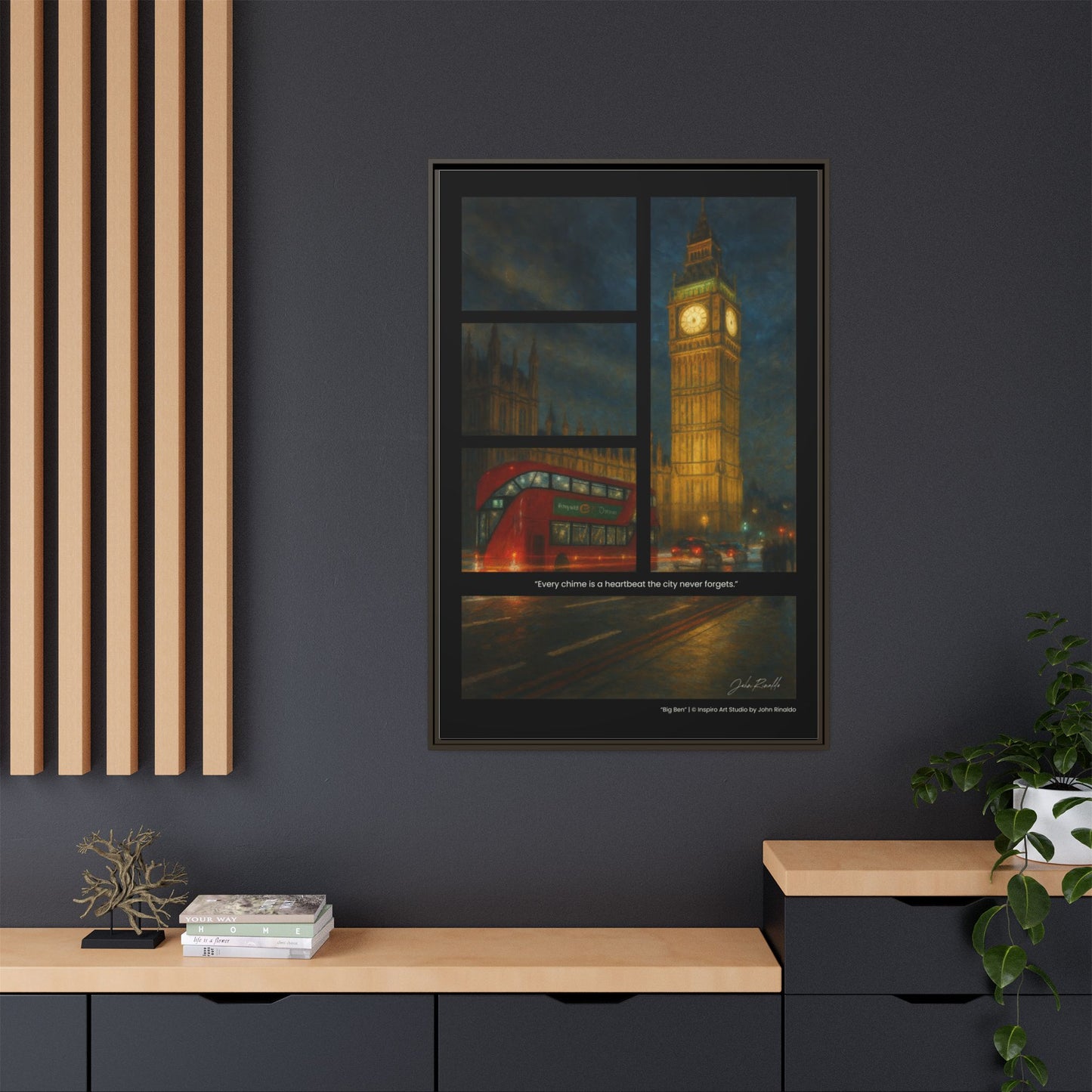 “Big Ben” – Reflections Collection Framed Matte Canvas Print | Inspiro Art Studio by John Rinaldo