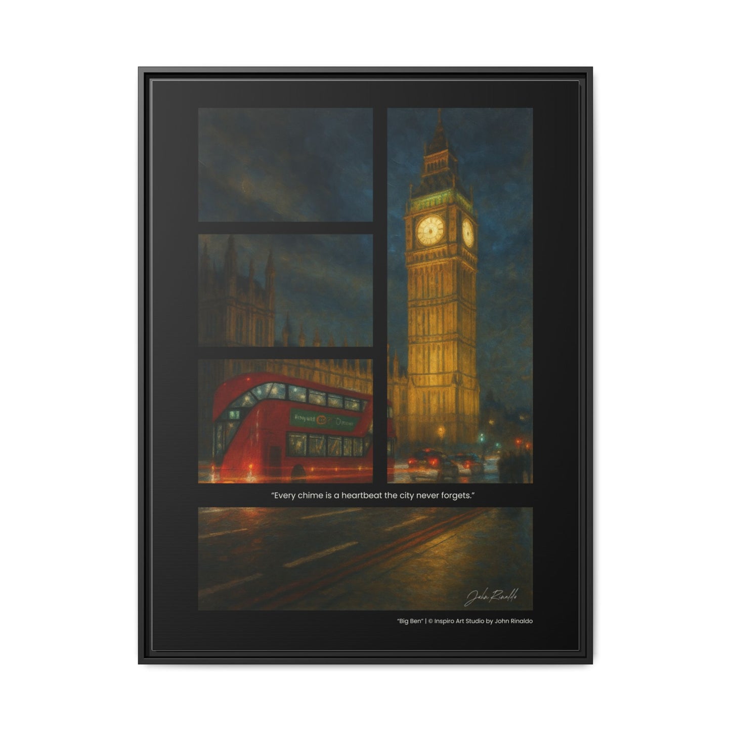 “Big Ben” – Reflections Collection Framed Matte Canvas Print | Inspiro Art Studio by John Rinaldo
