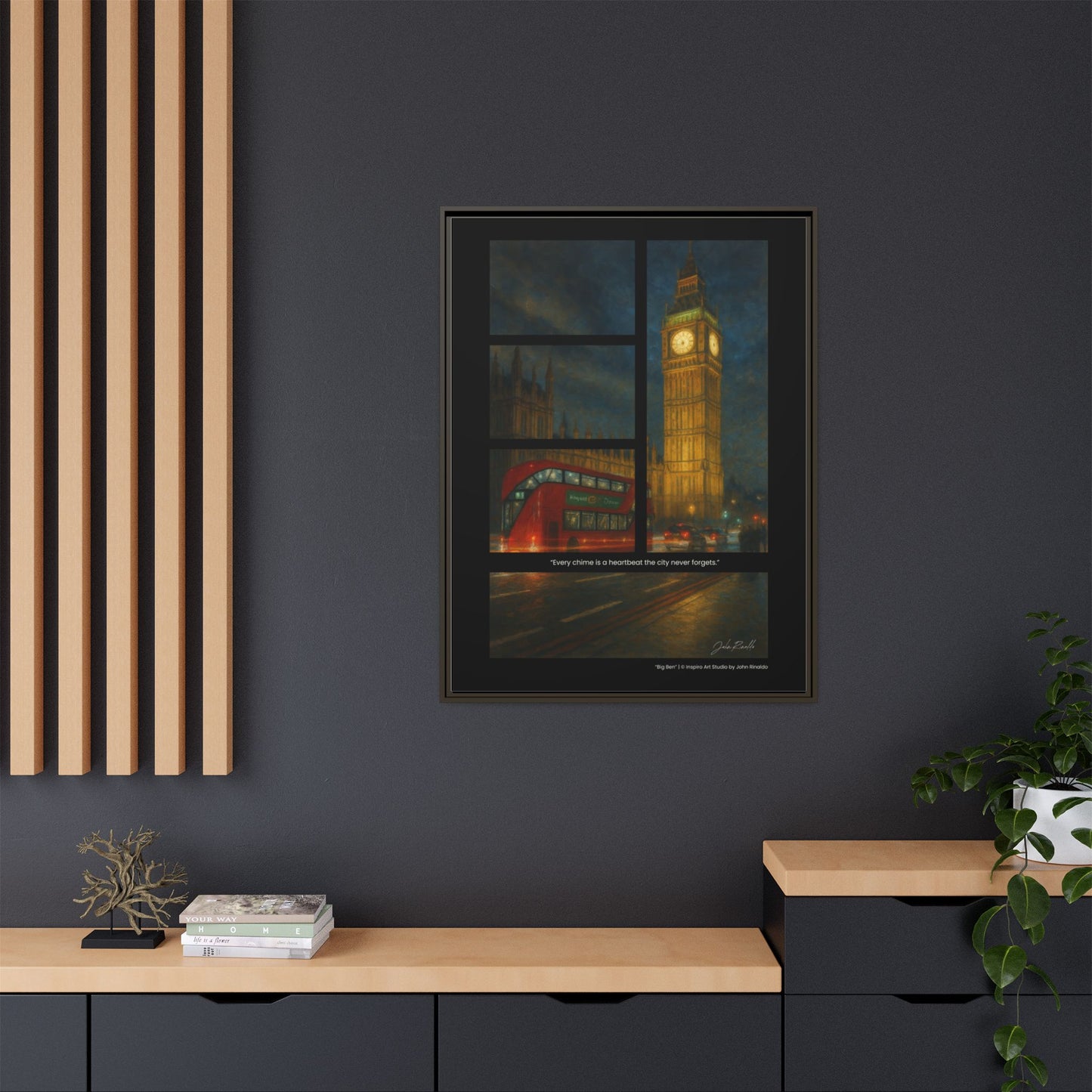 “Big Ben” – Reflections Collection Framed Matte Canvas Print | Inspiro Art Studio by John Rinaldo
