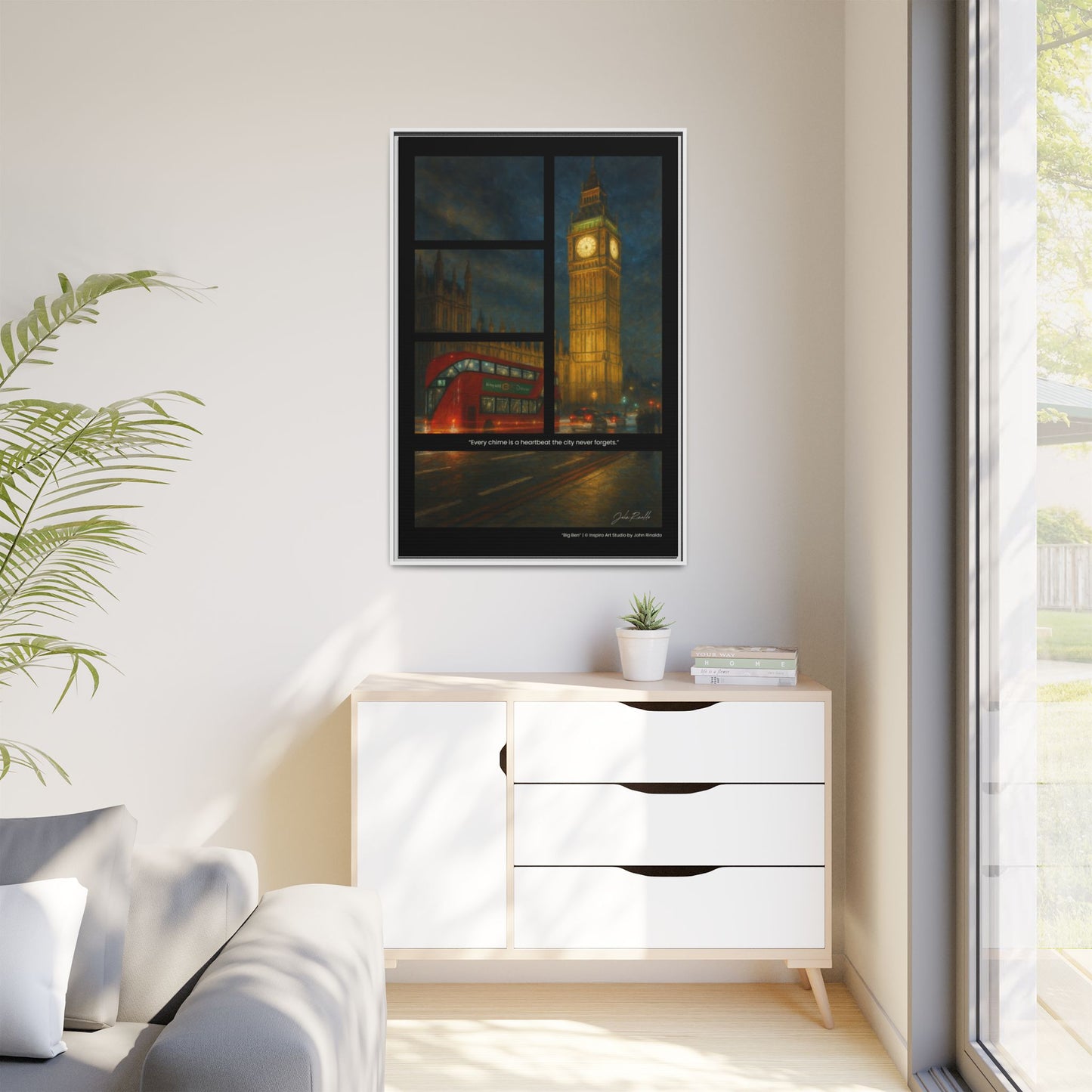 “Big Ben” – Reflections Collection Framed Matte Canvas Print | Inspiro Art Studio by John Rinaldo