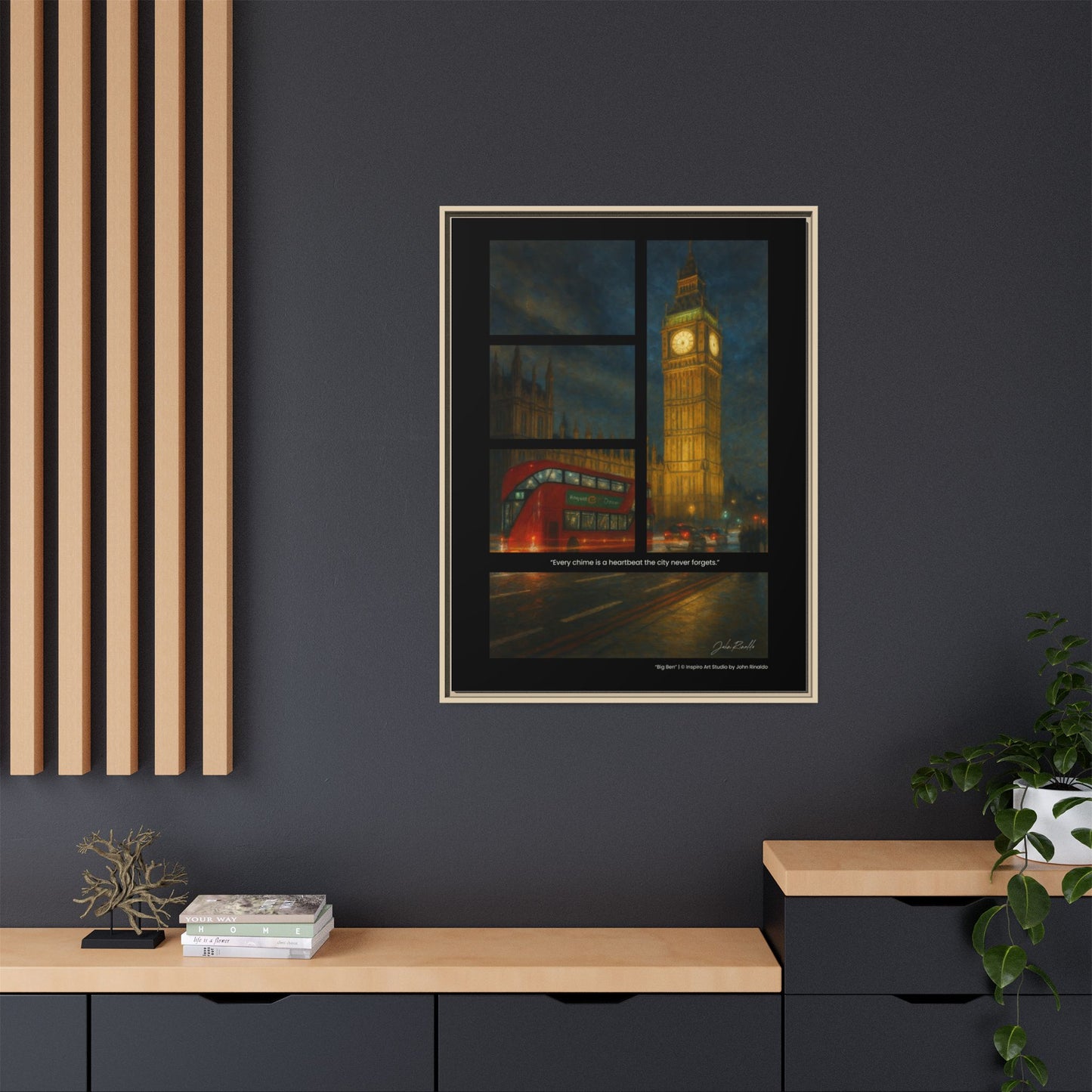 “Big Ben” – Reflections Collection Framed Matte Canvas Print | Inspiro Art Studio by John Rinaldo