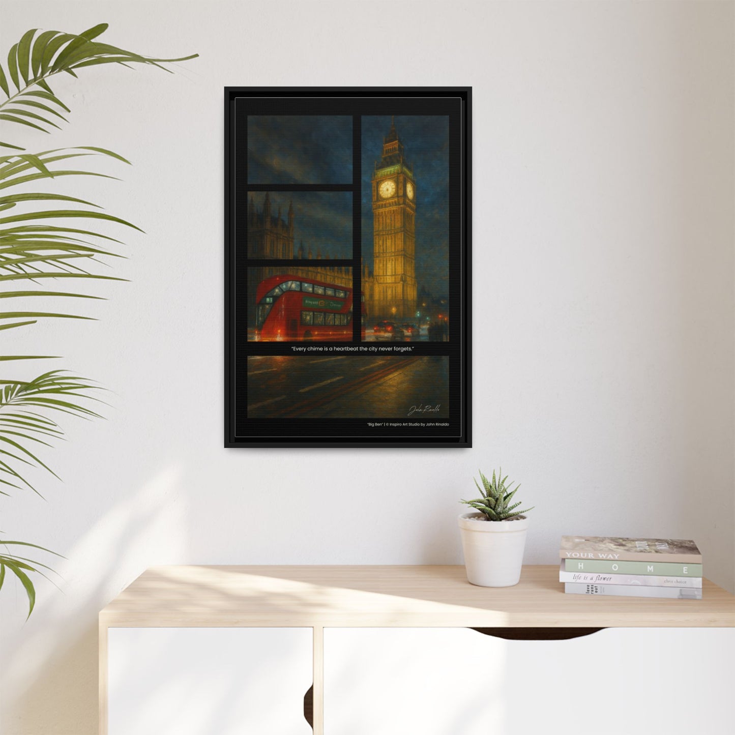 “Big Ben” – Reflections Collection Framed Matte Canvas Print | Inspiro Art Studio by John Rinaldo