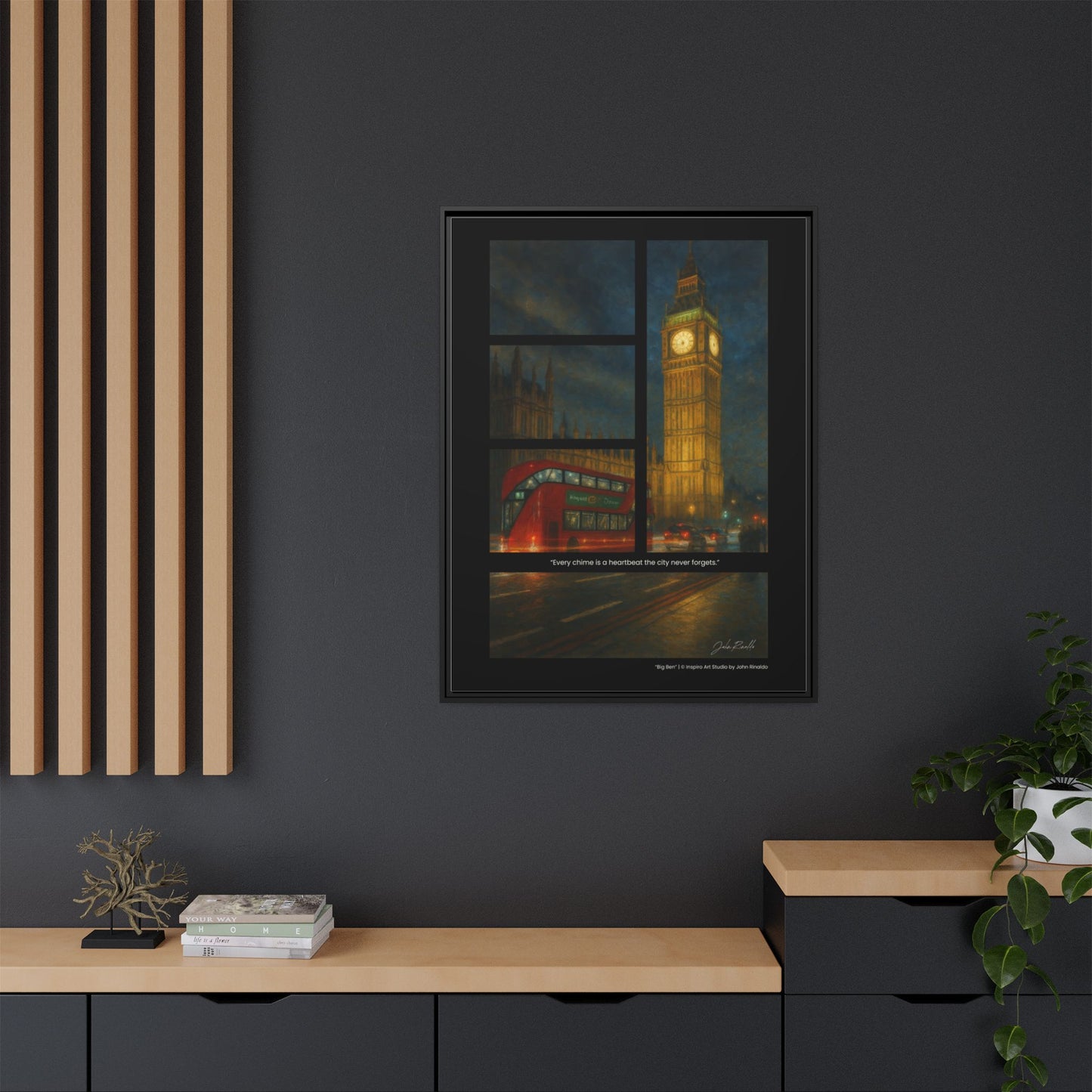“Big Ben” – Reflections Collection Framed Matte Canvas Print | Inspiro Art Studio by John Rinaldo